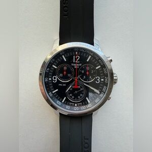 Tissot Black Dial Chronograph with Red Accents